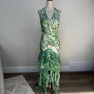 FITELLE Women's Halter Neck Tiered Ruffle Maxi Dress Size 4